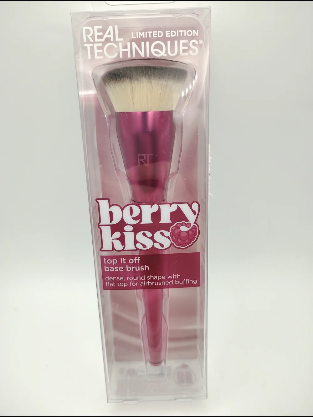 Real Techniques Berry Kiss Top It Off Base Brush - BRAND NEW IN THE BOX
